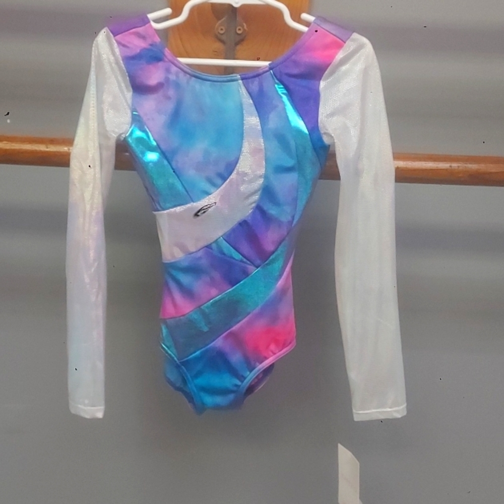 Multicolored child small long sleeve Capezio leotard
